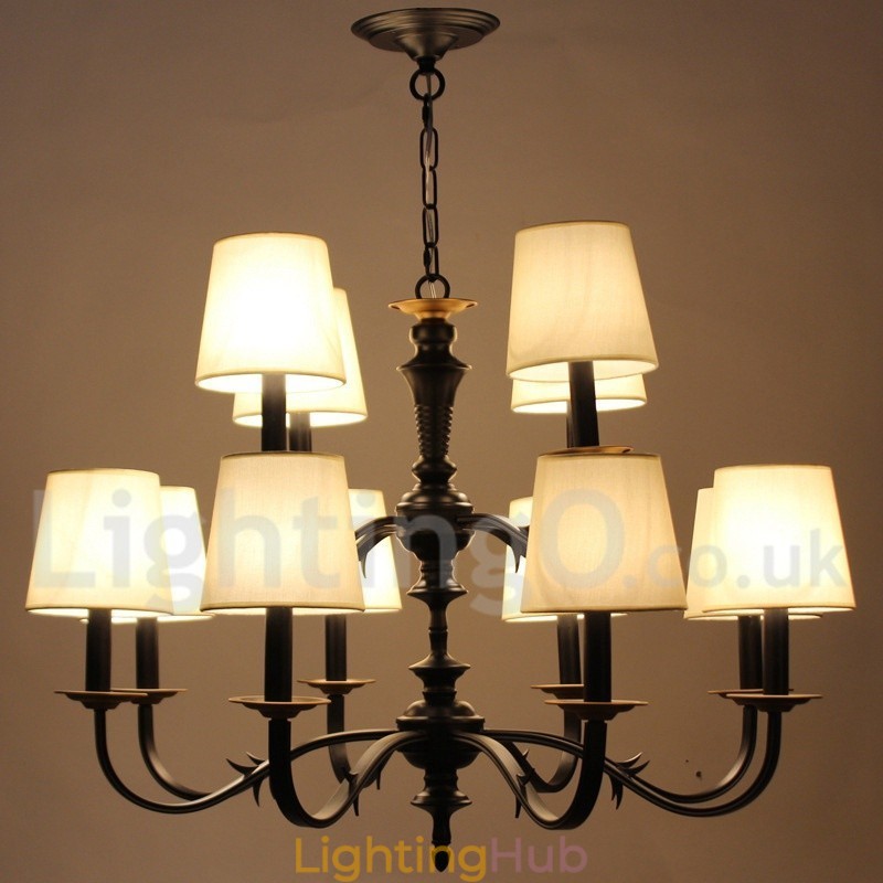 12 Light Rustic Retro Candle Style Chandelier