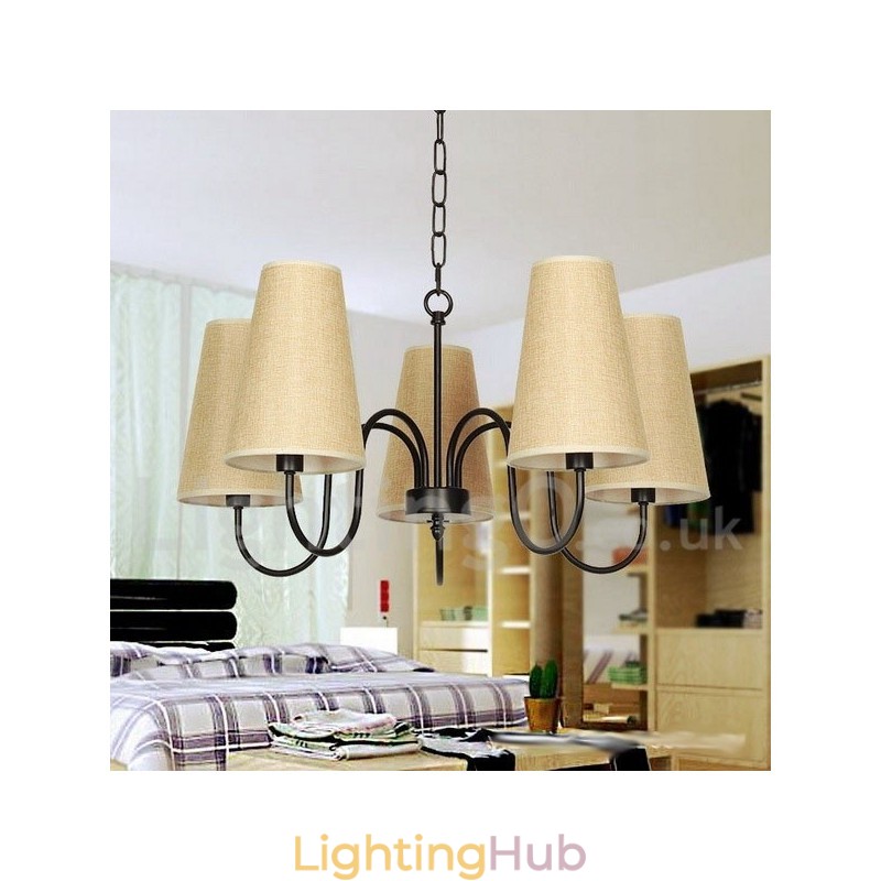 5 Light Retro Contemporary Candle Style Chandelier