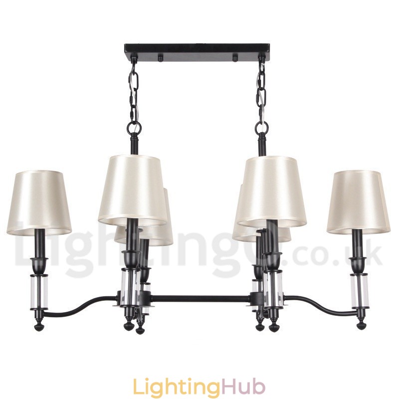 6 Light Rustic Black Retro Contemporary Candle Style Chandelier