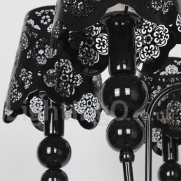 6 Light Modern Contemporary Hollow Black Candle Style Chandelier