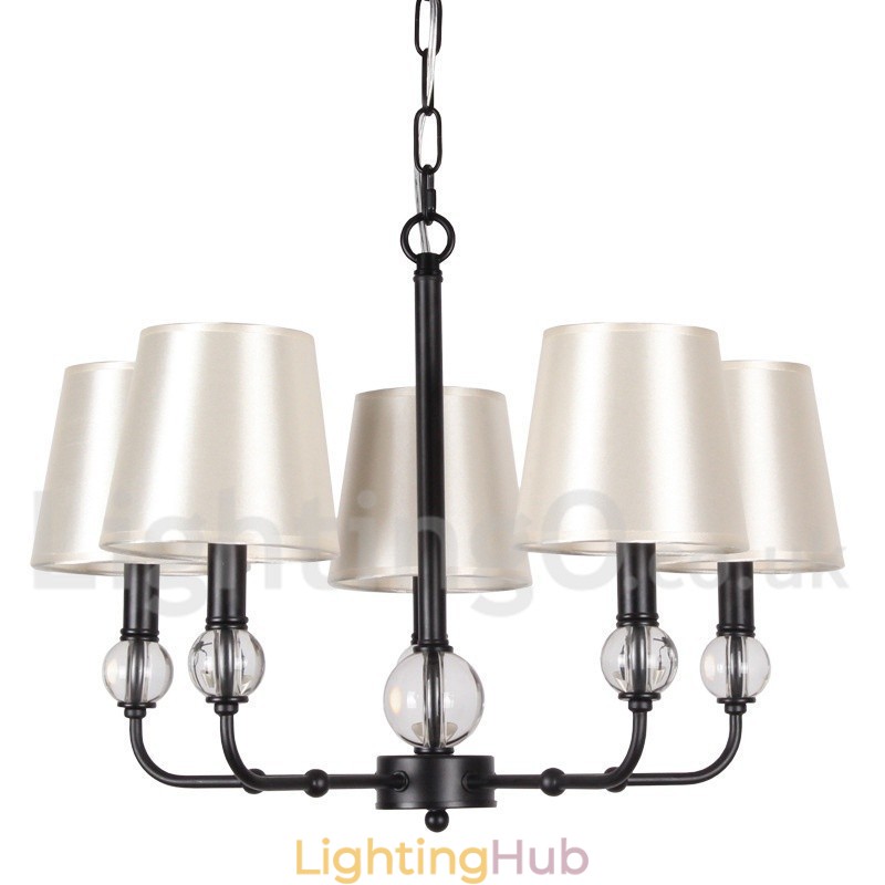 5 Light Rustic Retro Black Contemporary Candle Style Chandelier