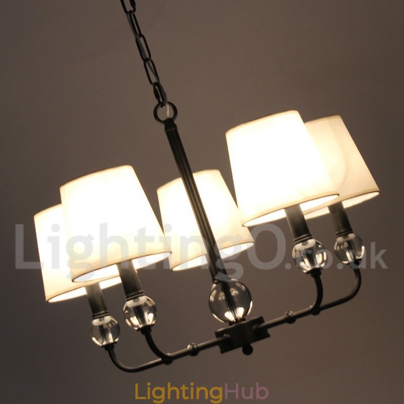 5 Light Rustic Retro Black Contemporary Candle Style Chandelier