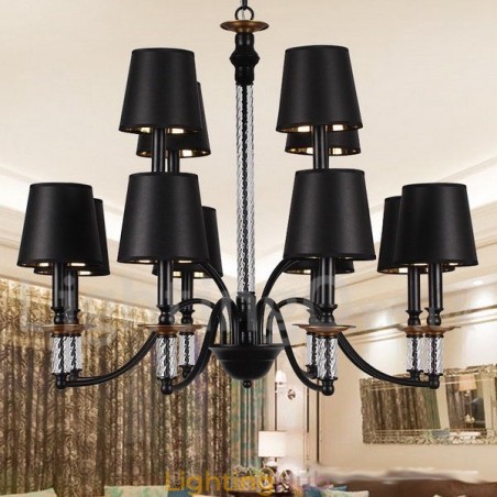 12 Light Black Retro Candle Style Chandelier 12 Light Black Retro Candle Style Chandelier