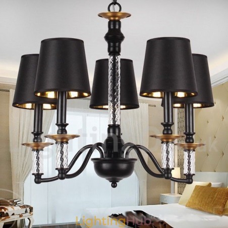 5 Light Black Retro Candle Style Chandelier 5 Light Black Retro Candle Style Chandelier