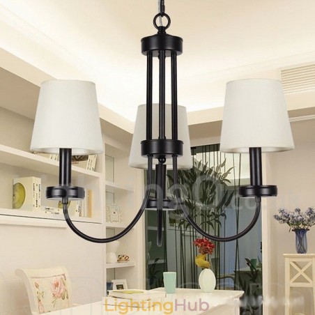 3 Light Retro Contemporary Black Candle Style Chandelier 3 Light Retro Contemporary Black Candle Style Chandelier