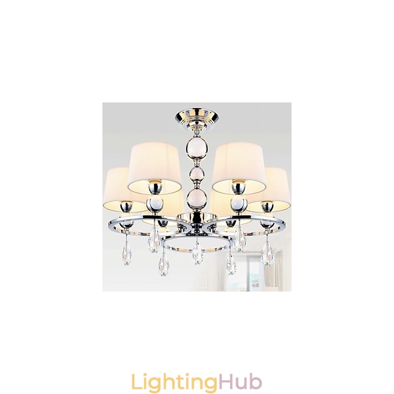Modern Contemporary Crystal Chrome Metal Chandelier