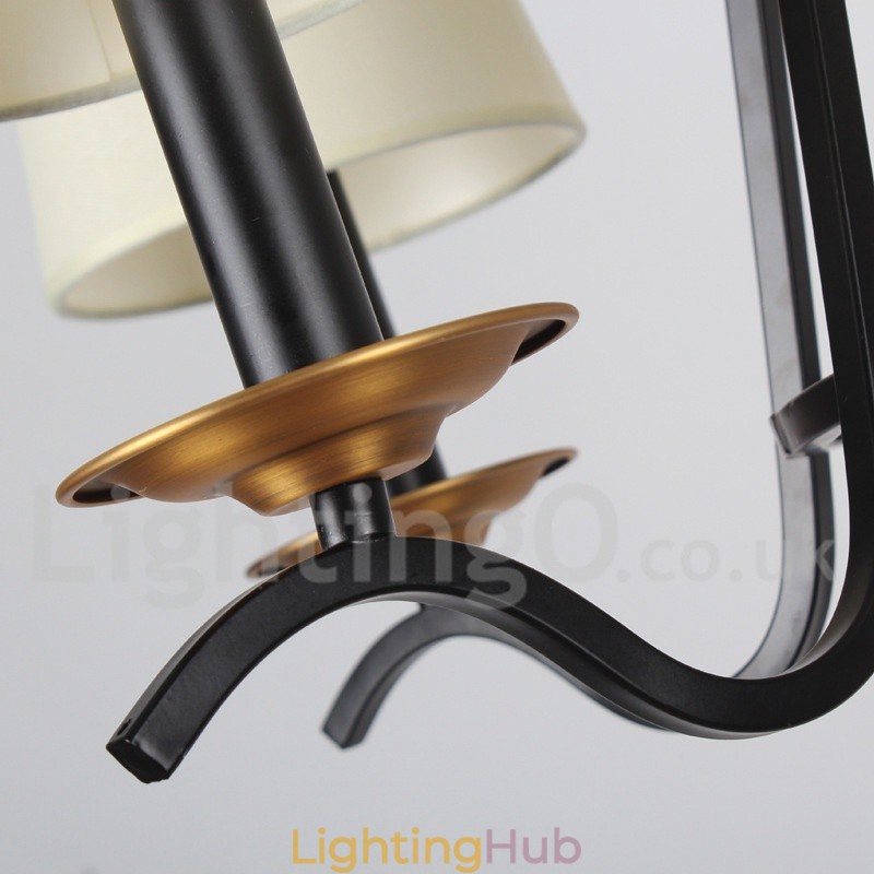 5 Light Black Retro Contemporary Candle Style Chandelier