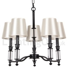 5 Light Black 2 Tier Large Chandelier Retro Contemporary Candle Style Chandelier