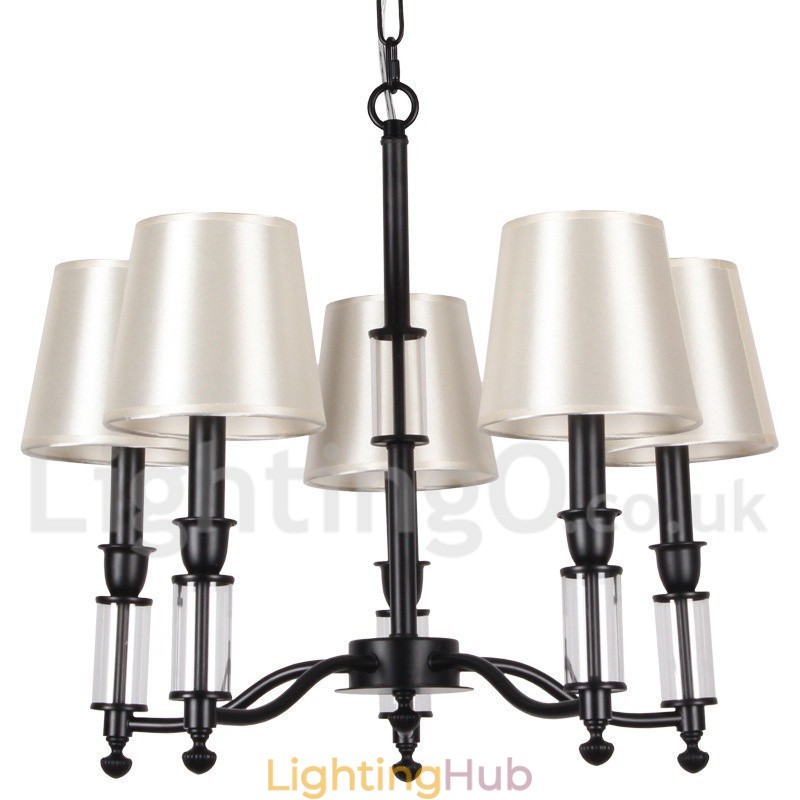 5 Light Black 2 Tier Large Chandelier Retro Contemporary Candle Style Chandelier