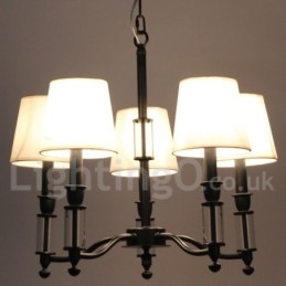5 Light Black 2 Tier Large Chandelier Retro Contemporary Candle Style Chandelier