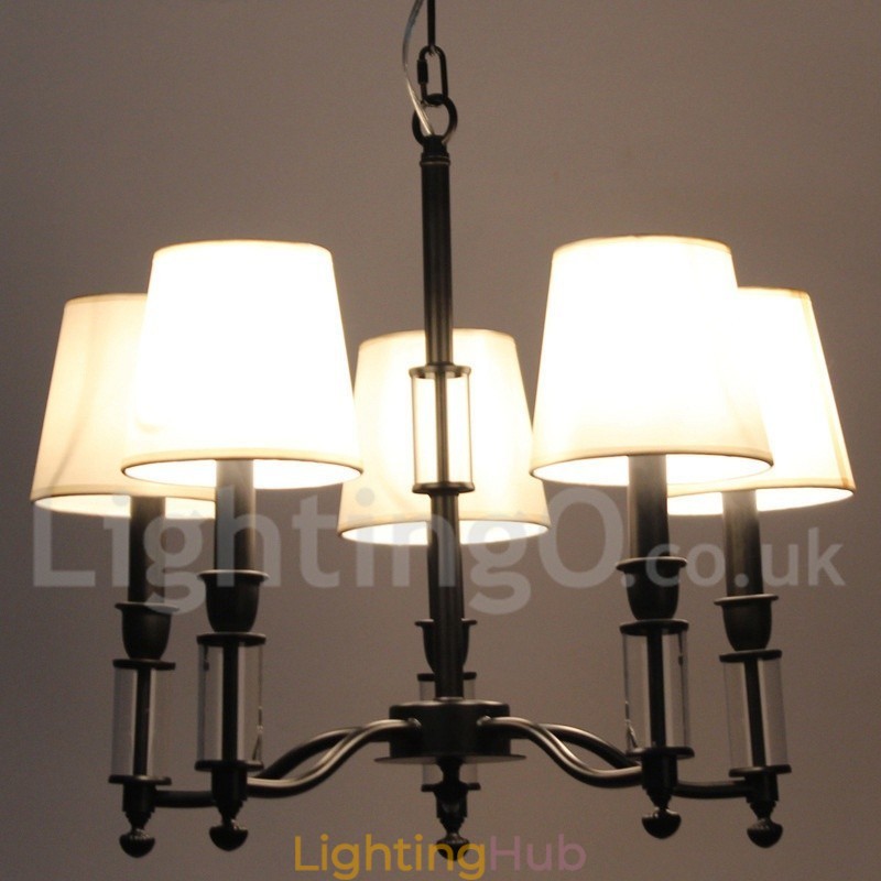 5 Light Black 2 Tier Large Chandelier Retro Contemporary Candle Style Chandelier