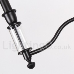 5 Light Black 2 Tier Large Chandelier Retro Contemporary Candle Style Chandelier