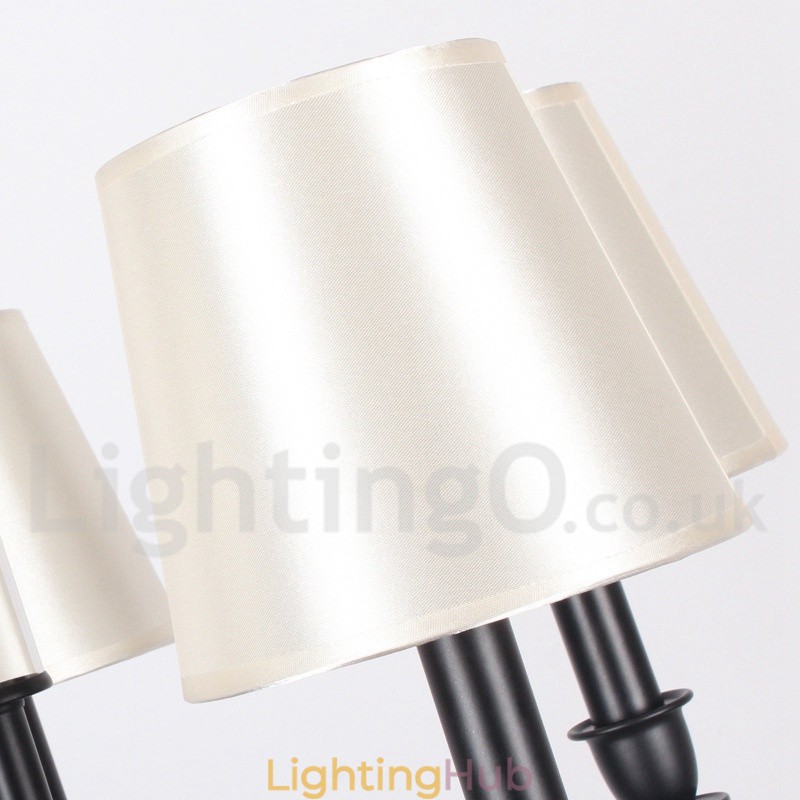 6 Light Black Retro Contemporary Candle Style Chandelier