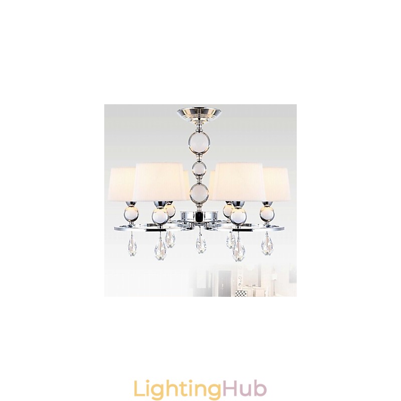 Modern Contemporary Crystal Chrome Metal Chandelier