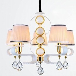 Fabric Chandelier 5 Light Modern Minimalist High Grade Lamp