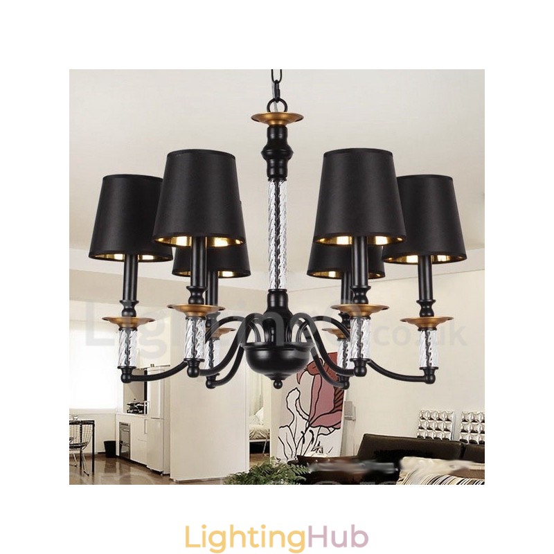 6 Light Black Retro Candle Style Chandelier