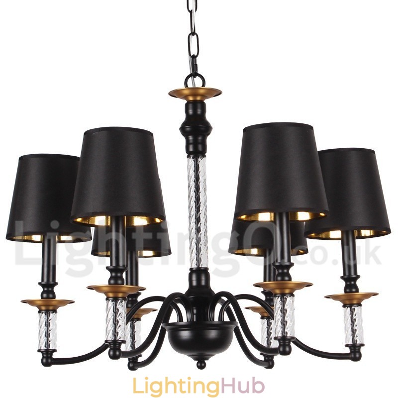 6 Light Black Retro Candle Style Chandelier