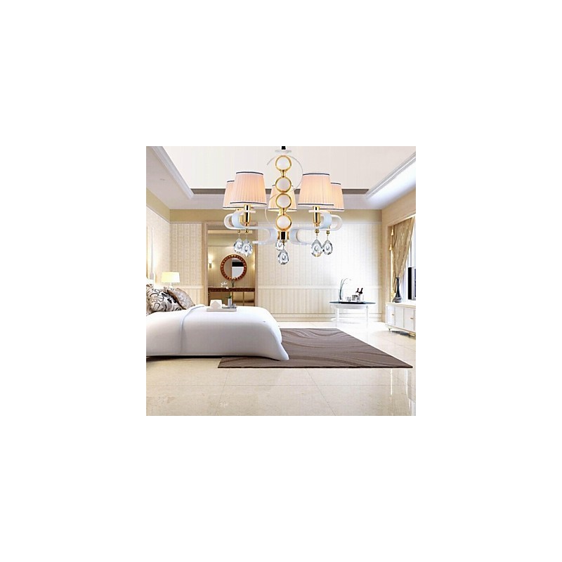 Fabric Chandelier 5 Light Modern Minimalist High Grade Lamp