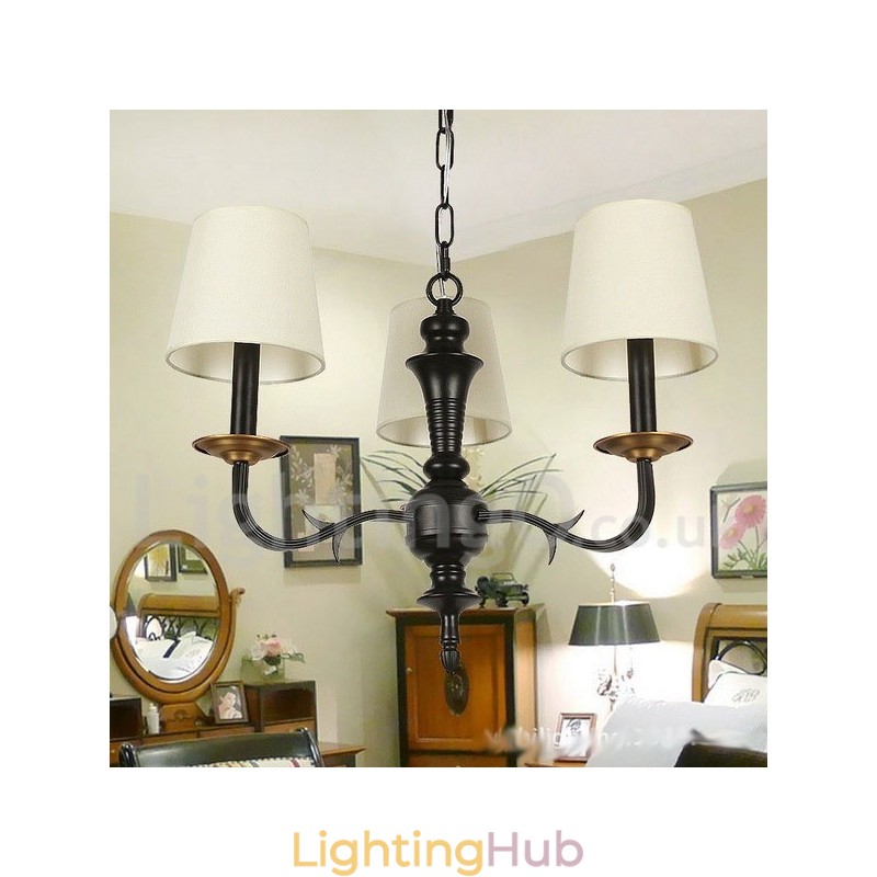 3 Light Contemporary Retro Candle Style Chandelier