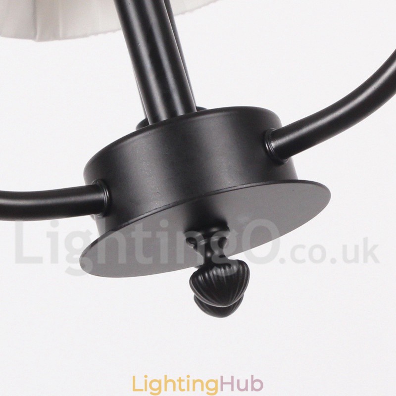 3 Light Retro Contemporary Black Candle Style Chandelier