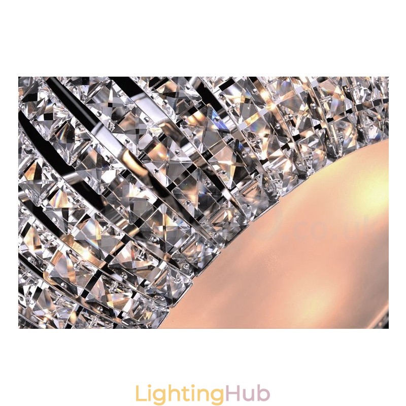 Modern K9 Crystal Ceiling Pendant Light Indoor Chandelier Drum Lighting Lamps Fixtures