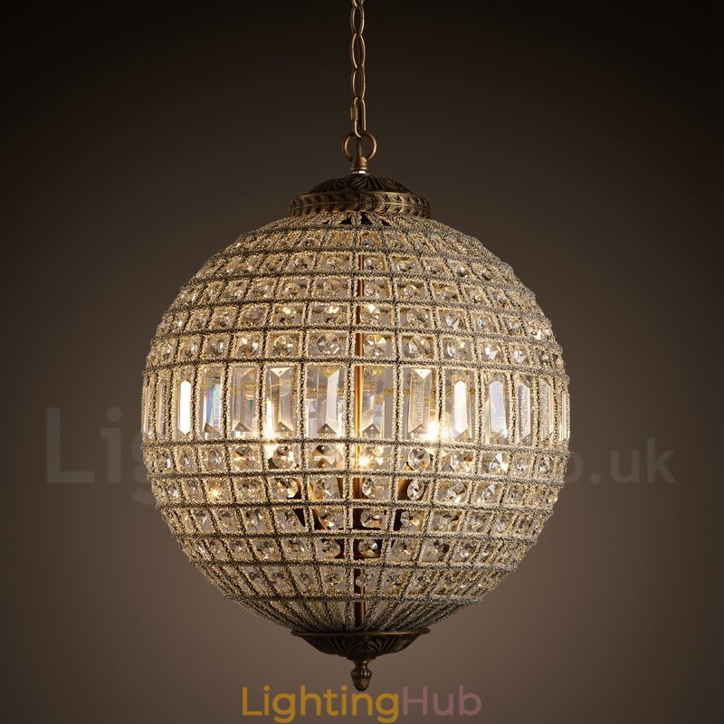 Globe Modern K9 Crystal Ceiling Pendant Light Indoor Chandelier Drum Lighting Lamps Fixtures