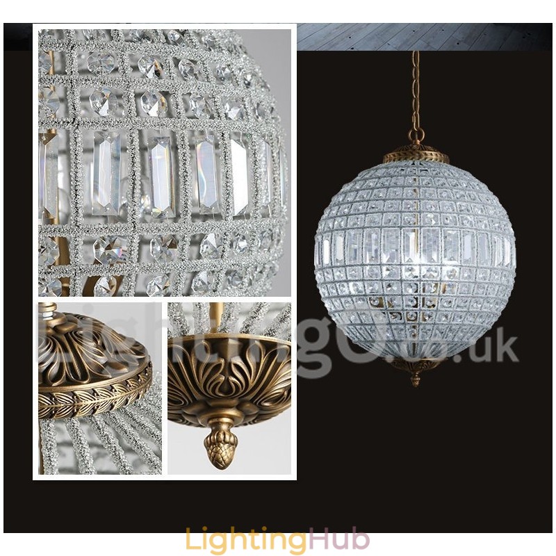 Globe Modern K9 Crystal Ceiling Pendant Light Indoor Chandelier Drum Lighting Lamps Fixtures