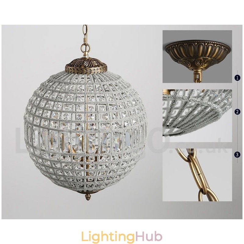 Globe Modern K9 Crystal Ceiling Pendant Light Indoor Chandelier Drum Lighting Lamps Fixtures