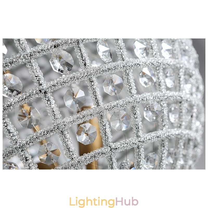 Globe Modern K9 Crystal Ceiling Pendant Light Indoor Chandelier Drum Lighting Lamps Fixtures