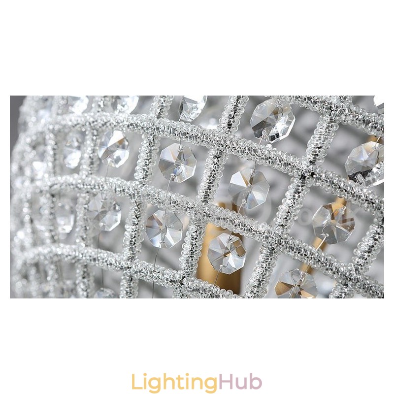 Globe Modern K9 Crystal Ceiling Pendant Light Indoor Chandelier Drum Lighting Lamps Fixtures