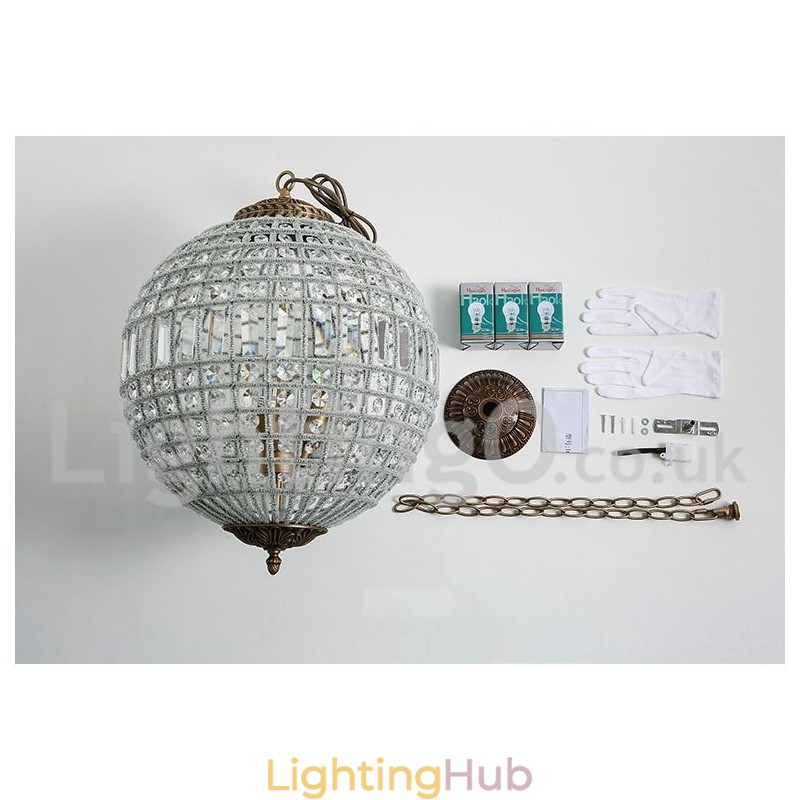 Globe Modern K9 Crystal Ceiling Pendant Light Indoor Chandelier Drum Lighting Lamps Fixtures