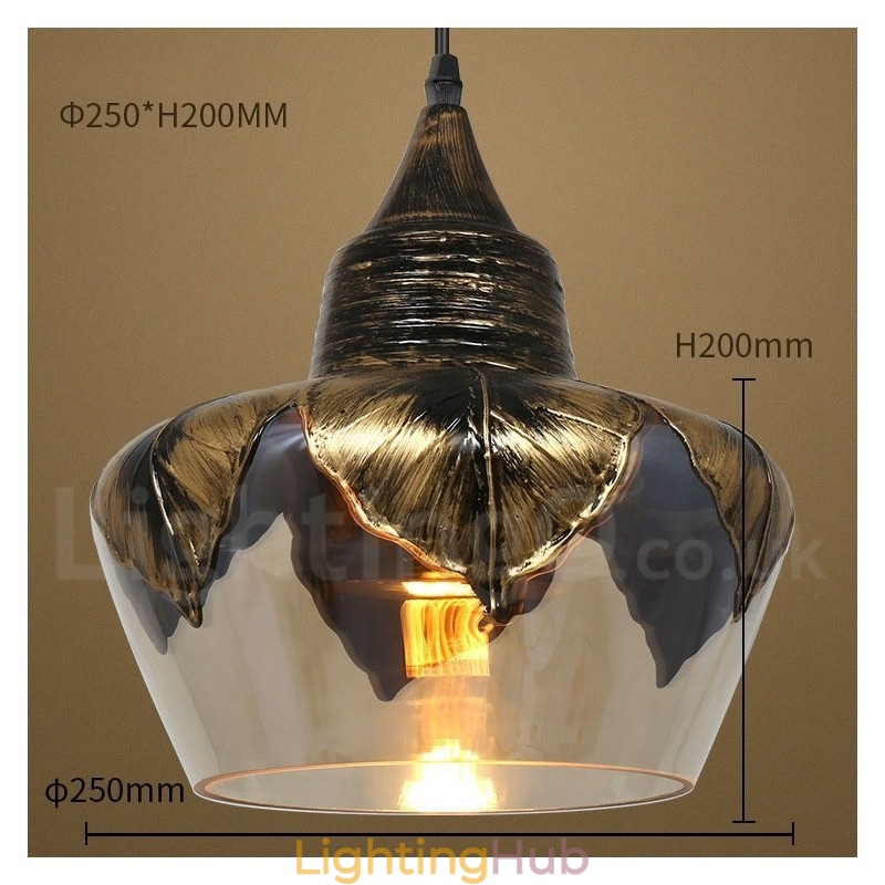 European Retro Glass Pendant Light Lounge Pendant Lamp
