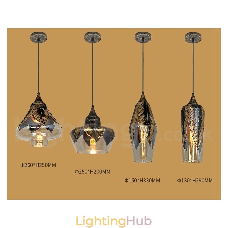 European Retro Glass Pendant Light Lounge Pendant Lamp