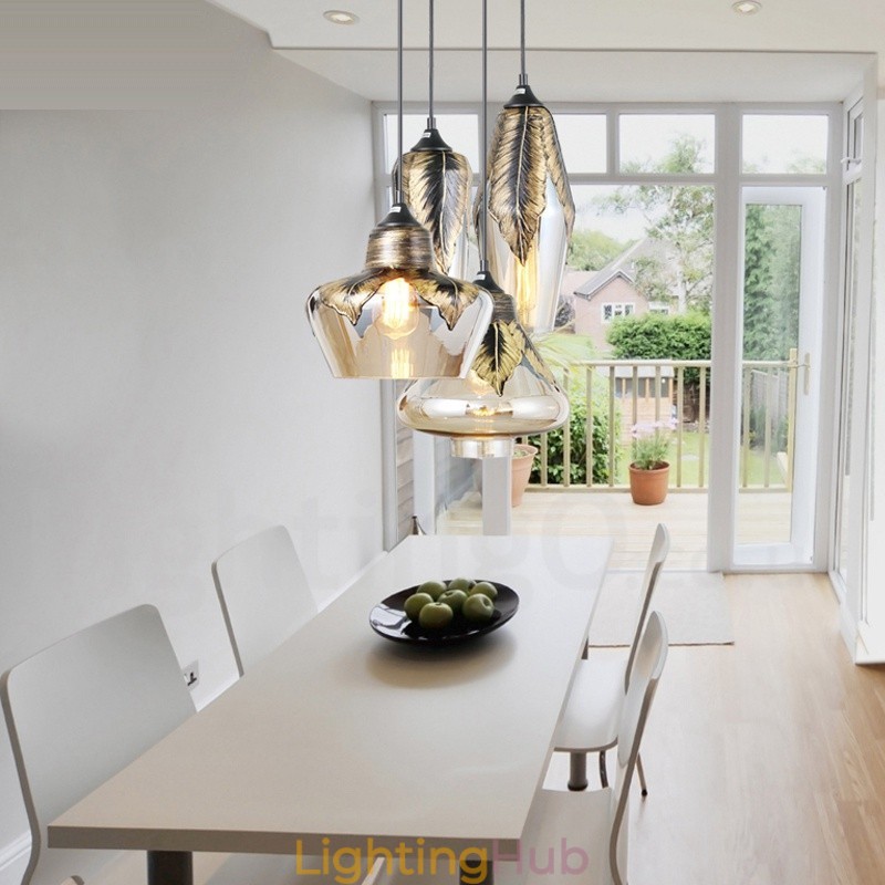 European Retro Glass Pendant Light Lounge Pendant Lamp