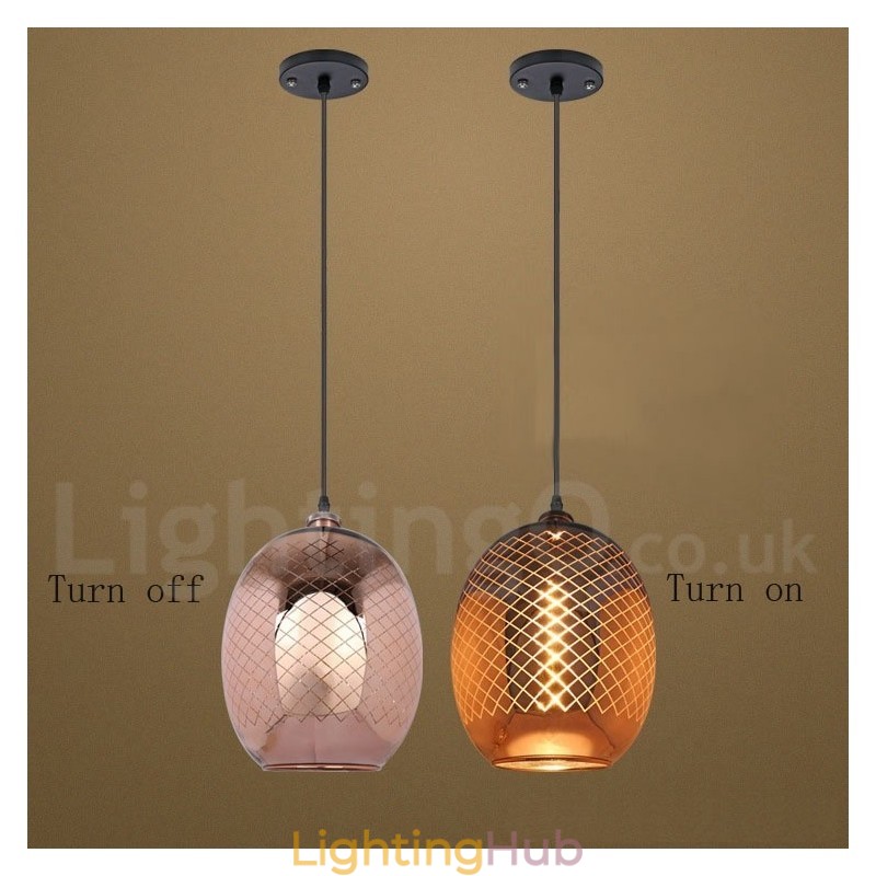 Rustic Glass Pendant Light European Cafe Pendant Lamp