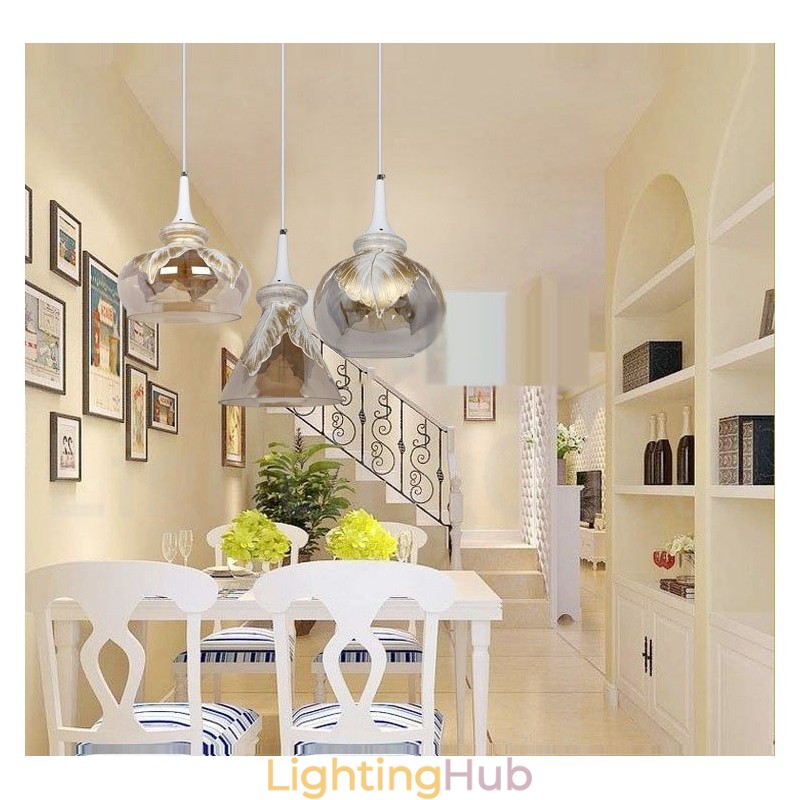 European Modern Contemporary Lounge Glass Pendant Light