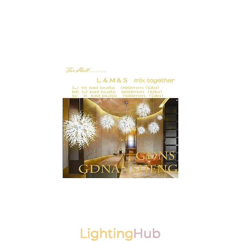 Firework Pendant Light Stainless Steel Dandelion