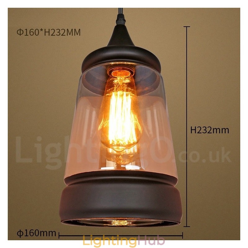 European Retro Lounge Glass Pendant Light