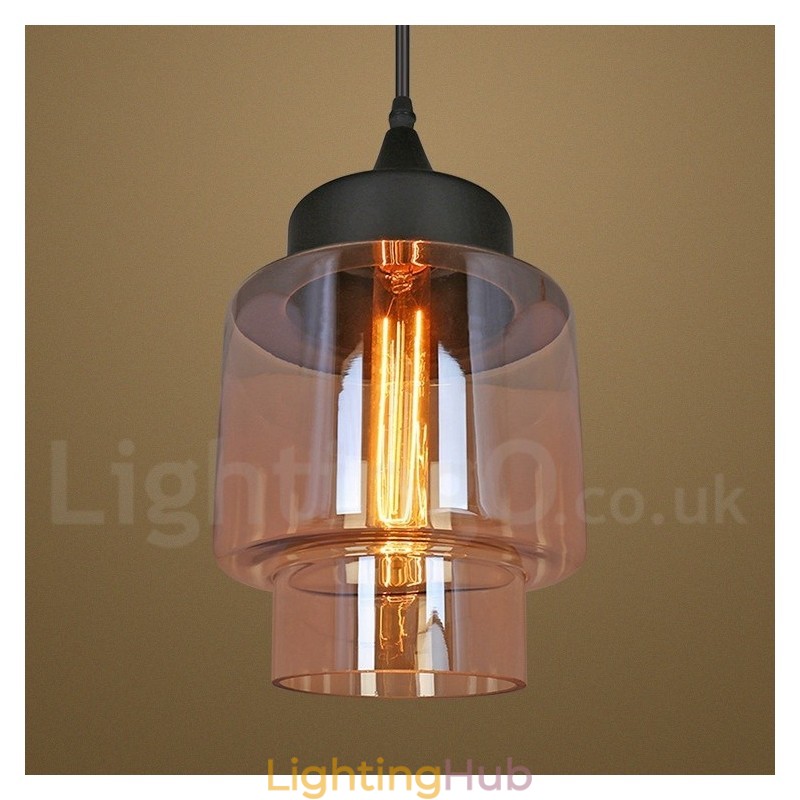 Rustic Glass Pendant Light European Lounge Pendant Lamp