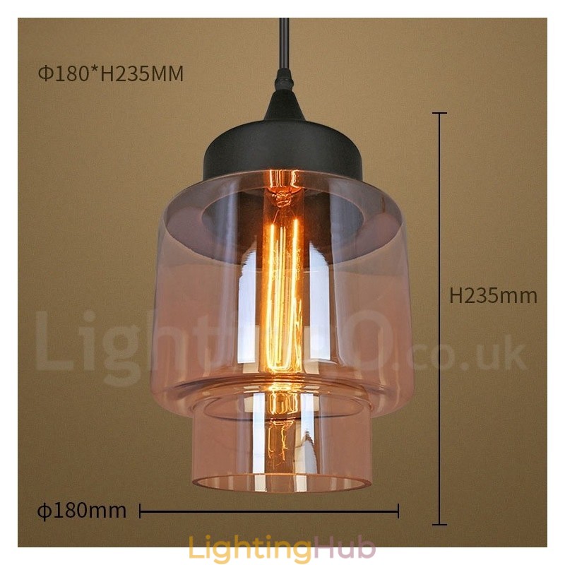 Rustic Glass Pendant Light European Lounge Pendant Lamp