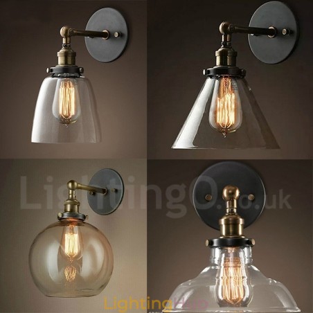 1 Light Rustic Lodge Bedroom Wall Light with Glass Shade 1 Light Rustic Lodge Bedroom Wall Light with Glass Shade