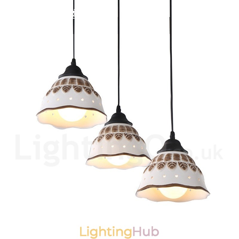 1 Light Modern Contemporary Pendant Light with Ceramic Shade