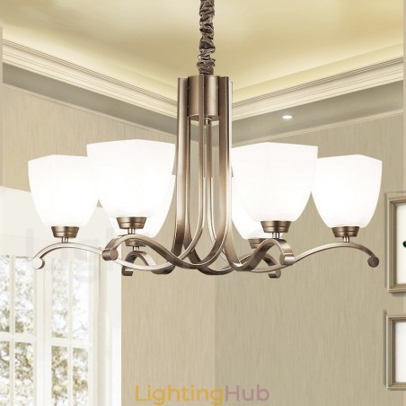 6 Light Modern Contemporary Chandelier with Glass Shade 6 Light Modern Contemporary Chandelier with Glass Shade