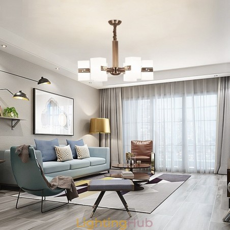6 Light Modern Contemporary Chandelier with Glass Shade 6 Light Modern Contemporary Chandelier with Glass Shade