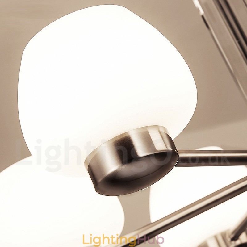 8 Light Modern Contemporary Chandelier with Glass Shade