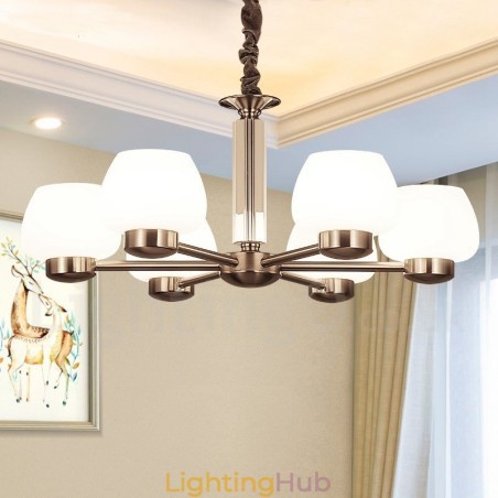 6 Light Modern Contemporary Chandelier with Glass Shade 6 Light Modern Contemporary Chandelier with Glass Shade