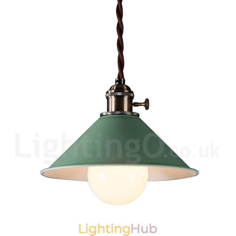 1 Light Modern Contemporary Steel Pendant Light with Steel Shade