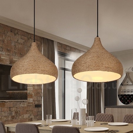 1 Light Retro Rustic Hemp Rope Pendant Light with Hemp Rope Shade 1 Light Retro Rustic Hemp Rope Pendant Light with Hemp Rope Shade