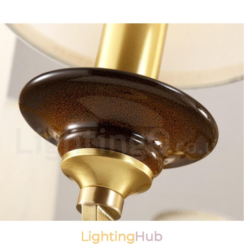 3 Light Retro Rustic Luxury Brass Pendant Lamp Chandelier with Glass Shade