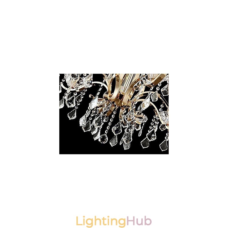 High Grade Gold Wrought Iron Crystal Chandelier 8 Lights